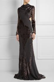 Jason Wu Cutout Devore Velvet And Chiffon Gown Jaglady