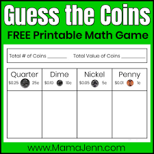 Maybe you would like to learn more about one of these? Guess The Coins Money Game Free Printable Math Activity Mama Jenn
