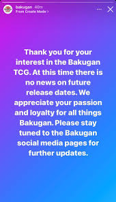 We did not find results for: Bakugan Wiki On Twitter In What Appears To Be Bad News For The Bakugan Trading Card Game The Bakugan Instagram Account Released A Message Stating There Is No News On Future Release