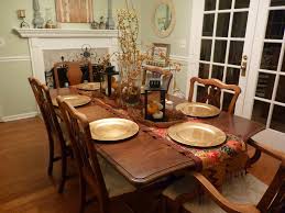 There are plenty of other ways to dress the center of your table with a festive decor. Dining Room Small Modern Area White Cement Floor Luxurious Full Carving Chair Leather Upholstered Brown Cushion Round Table Finished Wooden Freshsdg