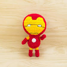 The nylon yarn becomes limp with use and the color fades but it wears like iron. Iron Man Amigurumi Pattern Snacksies Handicraft