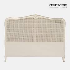 Curved headboard and foot board this is a classic from louis xiv era. French Provincial Bedhead Upholstered With Cane Christophe Living