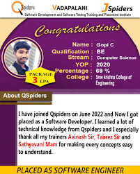 Placed students in BEBTECH | QSpidersJSpiders Placements
