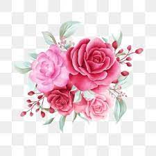 Watercolor Flowers Bouquet Of Red Roses And Wild Leaves Element For Wedding Or Greeting Card Watercolor Clipart Flower White Png Transparent Clipart Image An Cat Air Bunga Menggambar Bunga Buket Bunga