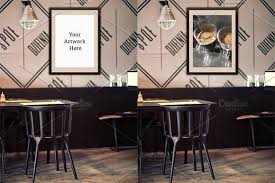 Mockup Poster Frame At Restaurant Poster Mockup Mockup Free Psd Poster Frame