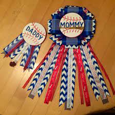 Baseball Themed Baby Shower Mum Corsage Baby Shower Corsage Sports Baby Shower Baseball Baby Shower