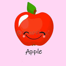 Part of a collection of fruit as a cartoon character. Cute Happy Apple Cartoon Character Illustration Design Isolated On Pink Stock Vector Crushpixel