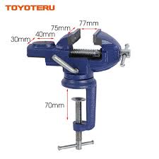 Toyoteru 3inch 75mm Opening 360 Degrees Universal Bench Vise Table Vise Home Vise Cast Iron With Anvil Worktable R Woodworking Bench Vise Woodworking Tools