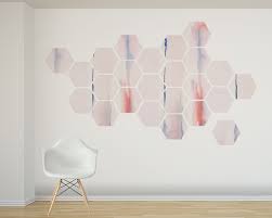 Items Similar To Blush Pink Watercolor Wall Decal 24 Or 16 Removable Hexagon Shapes Self Adhesive Wall Stickers On Etsy Wall Decals Watercolor Walls Wall Stickers