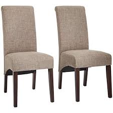 Red Hook Coimbra Linen Look Upholstery Parsons Dining Chair Beautiful Beige Set Of 2 Best Dining Parsons Dining Chairs Dining Chairs Reupholster Chair Dining