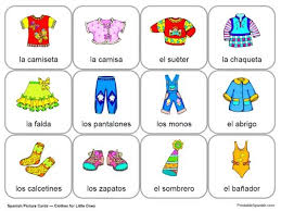 Printable Spanish Freebie Of The Day Clothes Cards For The Little Ones From Printa Learning Spanish For Kids Spanish Learning Apps Spanish Learning Activities
