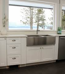 a stainless steel farmhouse style sink