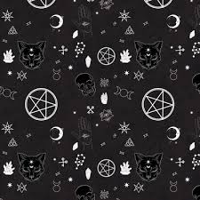 Classic wallpaper seamless vintage flower pattern background. Purple Ribbon Pentagram Witch Wiccan Pagan Fabric Wallpaper And Home Decor Spoonflower