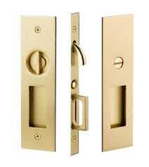 I'm in a new place, and my daughter just pushed the privacy lock on. Narrow Rectangular Privacy Pocket Door Set Doorware Com