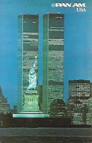 New York City Pan Am Travel Poster Worldtradecenter Vintage Airline Posters Travel Posters Vintage Travel Posters