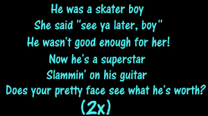 What more can i say? Avril Lavigne Skater Boy Lyrics Lyricswalls