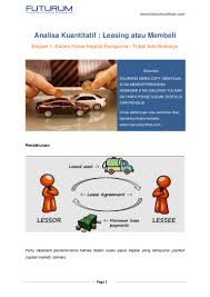 Contoh soal dan jawaban leasing akuntansi keuangan dapatkan contoh. Analisa Keputusan Lease Vs Buy Part 1