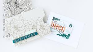 On the edges, use the scalloped border punch to create a scalloped design. Easy Diy Gift Card Sleeve Ellen Hutson