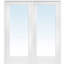 Mmi Door 72 In X 80 In Left Hand Active Primed Composite Clear Glass Full Lite Prehung Interior French Door Z009300l Glass French Doors Prehung Interior French Doors French Doors