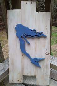 Vintage Style Wood Mermaid Beach Pallet Distressed Sign Mermaid Wall Decor Sign Plank Nautical Rustic Beach Decor Pallet Signs Rustic Mermaid Wall Decor