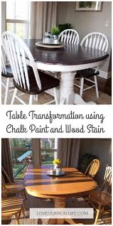 Chalk Paint Kitchen Table Makeover Dining Table Makeover Wood Stain And Chalk Paint Dining Table Makeover Painted Kitchen Tables Kitchen Table Redo