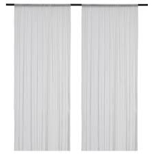 They are inexpensive and so incredibly versatile! Hildrun Sheer Curtains 1 Pair White Dotted 145x300 Cm Ikea