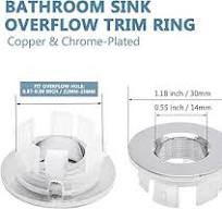 3 Pack Bathroom Sink Overflow Trim Ring, Electroplating Chrome Overflow Drain Cover Round Basin Cover, Vanity Sink Overflow Cap Small Sink Insert, ...