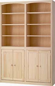 4884d Pine Bookcase 48 X 84 W Doors Unfinished Furniture Of Wilmington In 2020 Unfinished Furniture Wide Bookcase Pine Bookcase