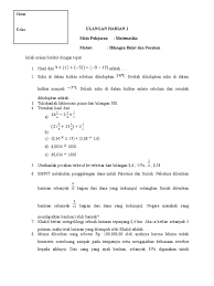 20210205 soal ptsuts matematika kelas 8 semester 2 smpmts beserta jawaban pada postingan sebelumnya admin sudah berbagi informasi tentang soal ptsuts penjas kelas 8 semester 2 smpmts beserta jawaban pada kesempatan yang baik ini admin kembali mengupdate informasi yang berkaitan dengan soal penilaian tengah semester atau ulangan tengah semester ptsuts smp. Soal Ulangan Harian Pola Bilangan Kelas 8 K13