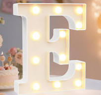 Pooqla LED Marquee Letter Lights Sign, Light Up Alphabet Letter for Home  Party Wedding Decoration E