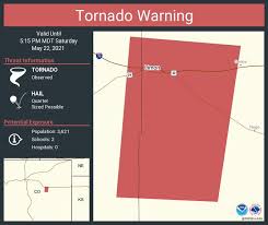 The tornado warning remains in effect until 2:30 p.m. A Us National Weather Service Denver Boulder Colorado Facebook