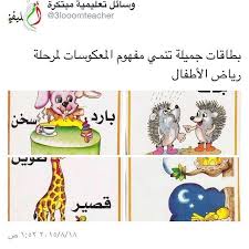 وسائل تعليمية مبتكرة On Instagram بطاقات جميله تنمي مفهوم المعكوسات رياض الأطفال Teach Arabic Teaching Instagram Posts