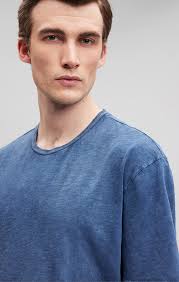 Mavi Men's Slub Crew Neck T-Shirt In Navy Blazer