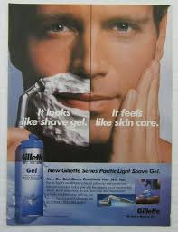 1996 GILLETTE Pacific Light Shave Gel Magazine Ad