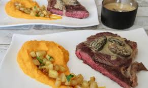 Faux Filet De Boeuf Normand Mature Sauce Aux Morilles Puree Et Des De Carottes Diet Delices Recettes Diete Filet De Boeuf Faux Filet Sauce Aux Morilles