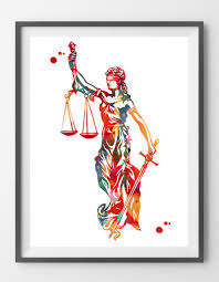 She is the lady with the flowing robes, sometimes blindfolded and usually holding a scale. Lady Justice Art Print Justice Symbol Watercolor Law Corporate Art Themis Greek Goddess Of Justice With Blindfold Sword Balance Mimiprints Watercolor Art