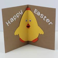 Print an easter message, cut it into a strip, and adhere it to the card using decorative brads, or spell your message with letter stickers adhered directly to the card. Easter Chick Card With Pop Out Beak Mum In The Madhouse