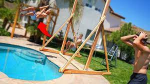 Check spelling or type a new query. We Built A Dangerous Giant Backyard Rope Swing Into Our Pool Youtube