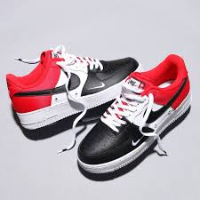 Nike Air Force 1 07 Lv8 Low Black Toe Red White 823511 603 Nike Air Force Nike Air Nike