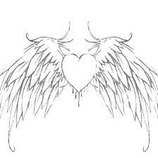 8.5x11 pdf coloring page of beautiful wings with a heart in the middle! Online Coloring Pages Coloring Page Heart And Wings Coloring Download Print Coloring Page