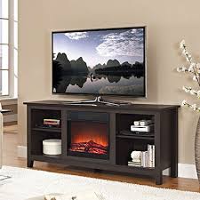 Quality home, hearth, yard & garden products trusted since 1980! Espresso Wood Tv Stand With Electric Fireplace Heater Insert Fastfurnishings Com