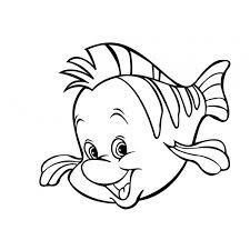 Disegno Di Pesce Flounder Della Sirenetta Da Colorare Per Bambini