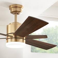 Hexton 52 In Led Indoor Brushed Gold Ceiling Fan With Light Kit And Remote Control In 2020 Gold Ceiling Fan Ceiling Fan With Light Fan Light
