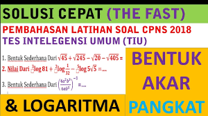 Kunci jawaban naskah asli cpns 2018. Pembahasan Latihan Soal Cpns 2018 Tes Intelegensi Umum Bentuk Akar Pangkat Logaritma Qwerty