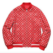 Louis Vuitton Supreme X Leather Bomber Varsity Jacket Monogram Ltd Ed 50 New Supreme Clothing Leather Baseball Jacket Red Jacket Leather