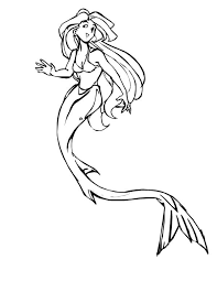 Creative ideas for your mermaid art. Beautiful Fantasy Mermaid Coloring Page Coloring Sky