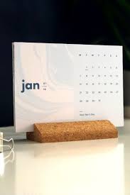 2021 Desk Calendar With Holder Abstract Calendar With Wooden Etsy In 2020 Small Calendar Stationery Planning Desk Calendars