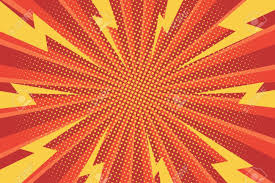 Comic Abstract Bright Background With Yellow Lightnings Halftone Red Radial Humor Effects Vector Illus Superhero Background Bright Background Green Backgrounds