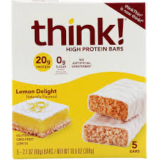 In a large bowl, combine the flour, cocoa powder, baking soda, salt, optional chips, and sweetener, and stir very well. Think High Protein Bars Lemon Delight 5 Bars 2 1 Oz 60 G Each Iherb