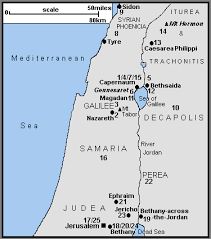Matthew 4:13 leaving nazareth, he came and lived in capernaum, which is by the sea, in the region of zebulun and naphtali Maps Of New Testament Story